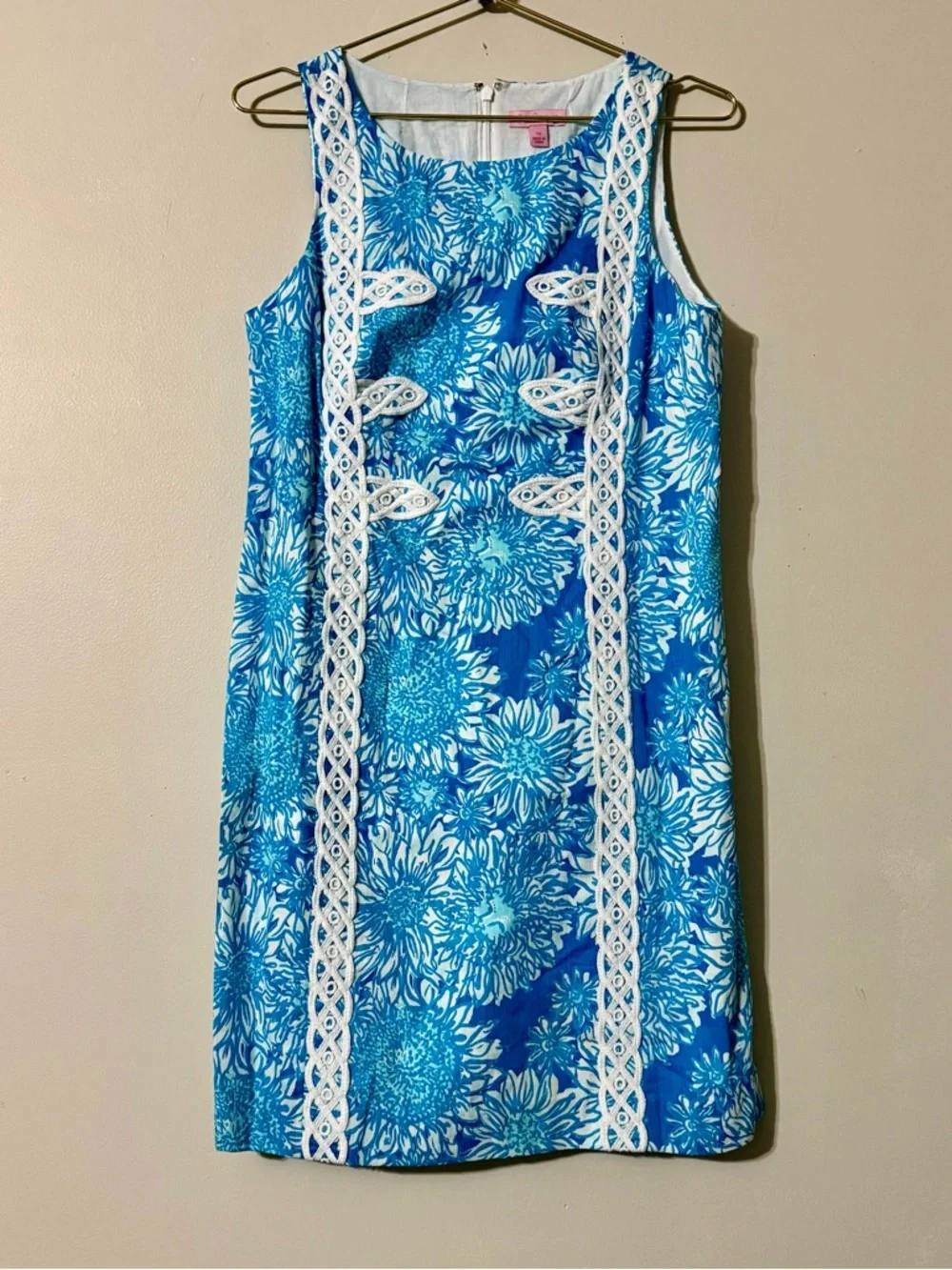 Lilly Pulitzer Women's Mirabelle Shift Dress Lined Ariel Blue floral Size 10 - Picture 1 of 9